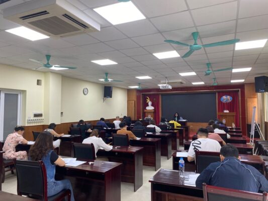 Candidates took the exam under the supervision of Ms. Samitha (Colombo Plan supervisor)